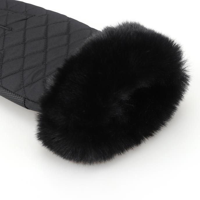 Isotoner® Ladies SmarTouch™ Water Repellent Padded Gloves With Fur Cuff Black Extra Image 5